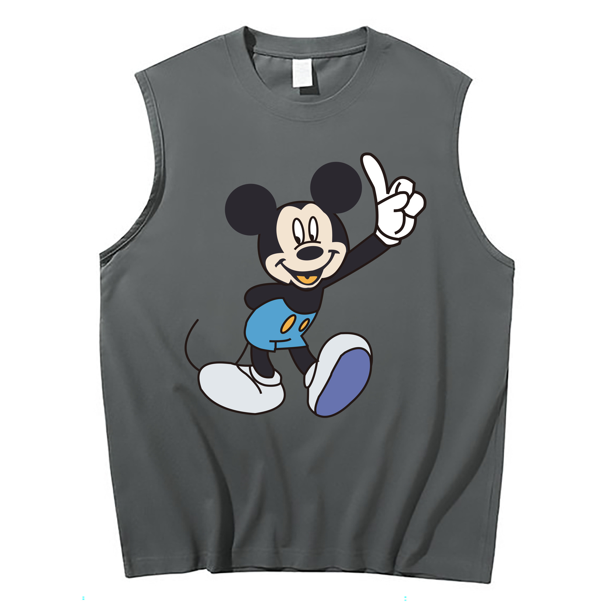 ミッキーマウス Mickey Mouse コットン100％タンクトップ（フロントプリント）